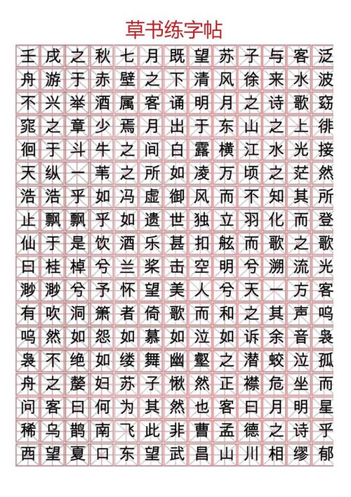 硬笔字草书字体练字帖（文字可自由更改）.docx
