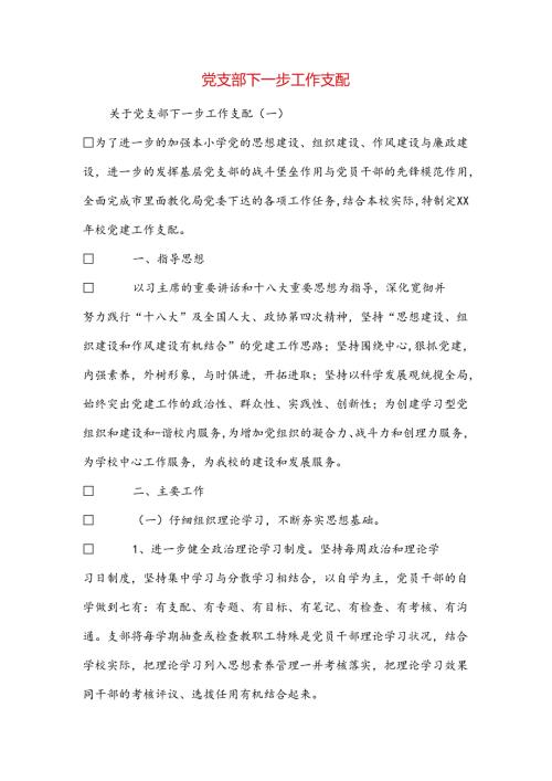 党支部下一步工作计划.docx