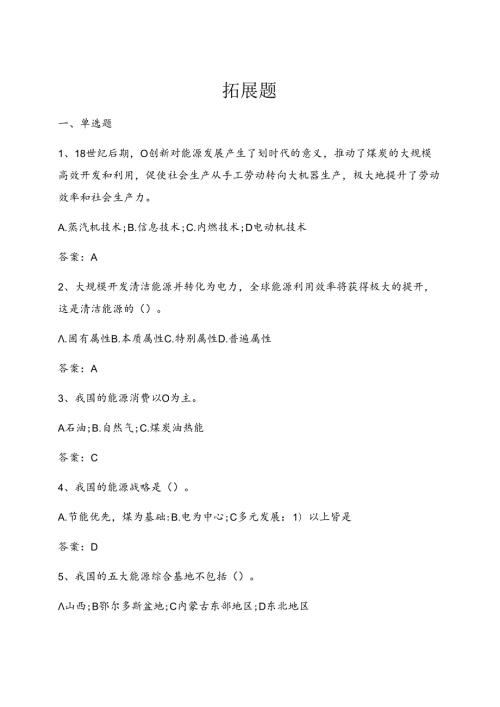 全球能源互联网题库拓展题.docx