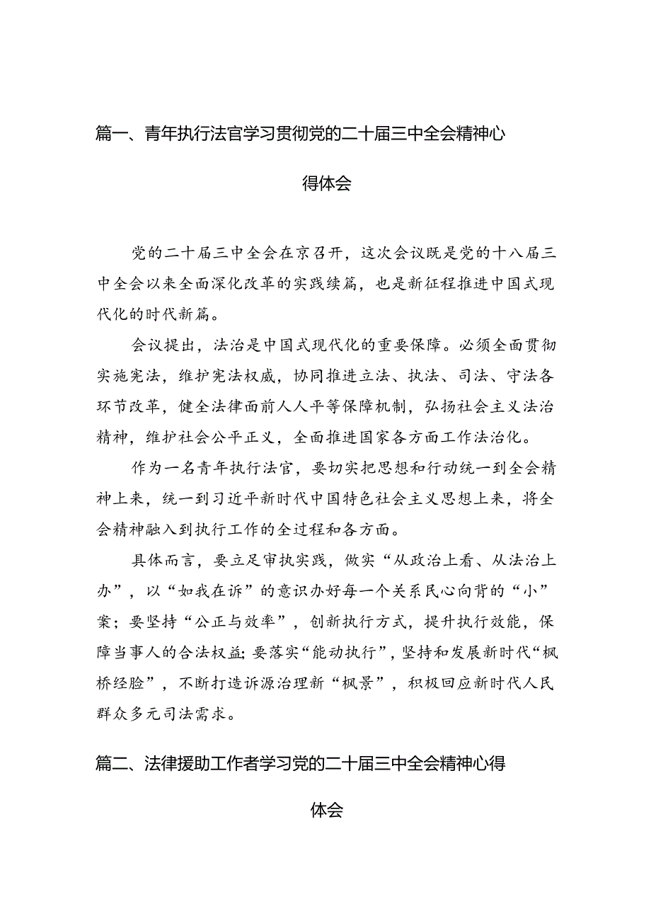 青年执行法官学习贯彻党的二十三中全会精神心得体会10篇（精选版）.docx_第2页