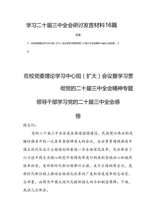学习二十三中全会研讨发言材料16篇.docx