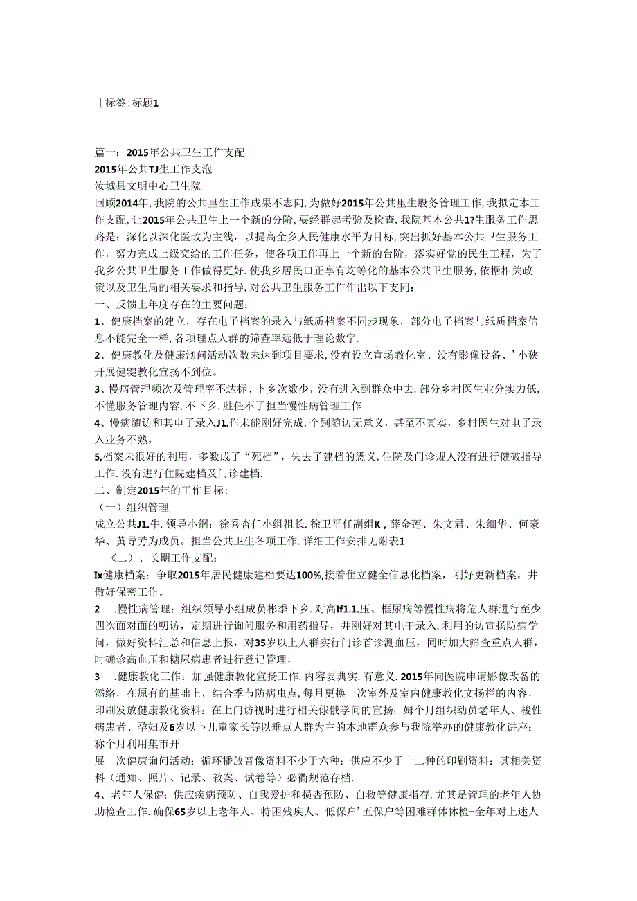 公共卫生工作计划.docx_第1页