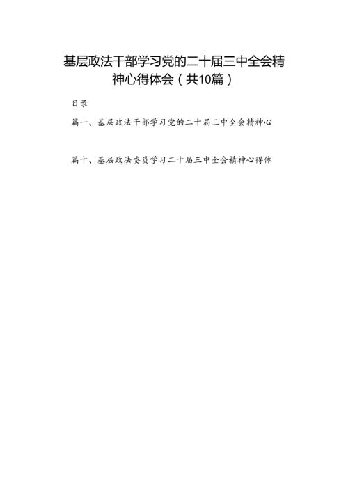 基层政法干部学习党的二十三中全会精神心得体会10篇（详细版）.docx