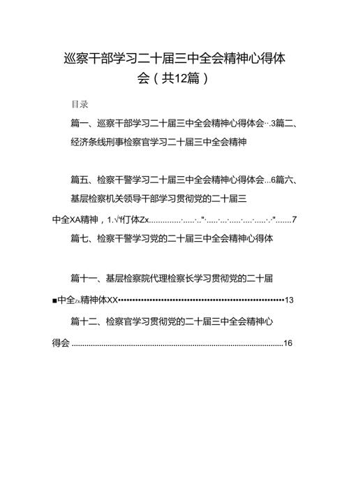 巡察干部学习二十三中全会精神心得体会12篇供参考.docx