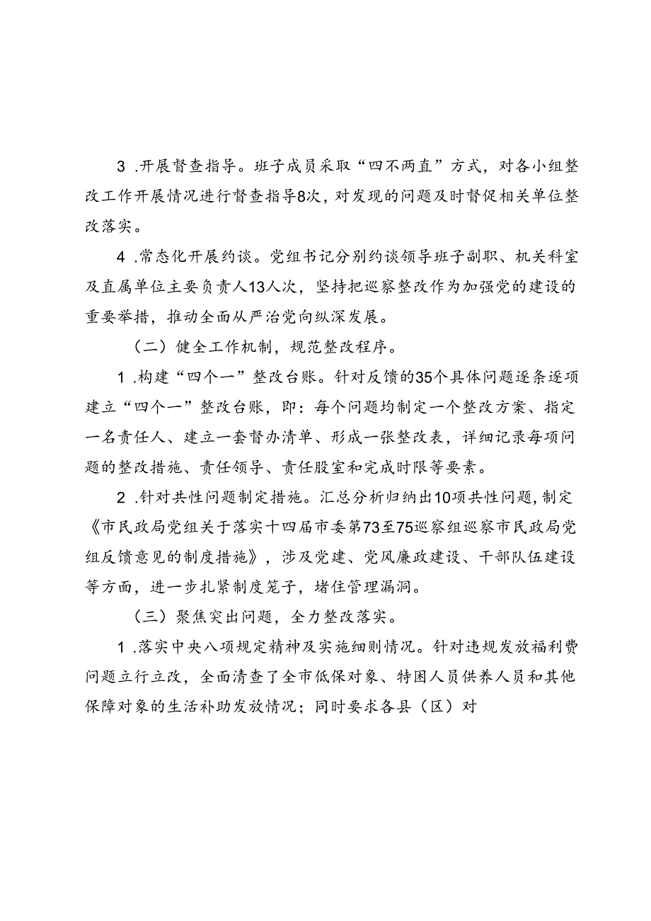 市民政局2024年巡察整改进展情况工作报告(1).docx_第2页