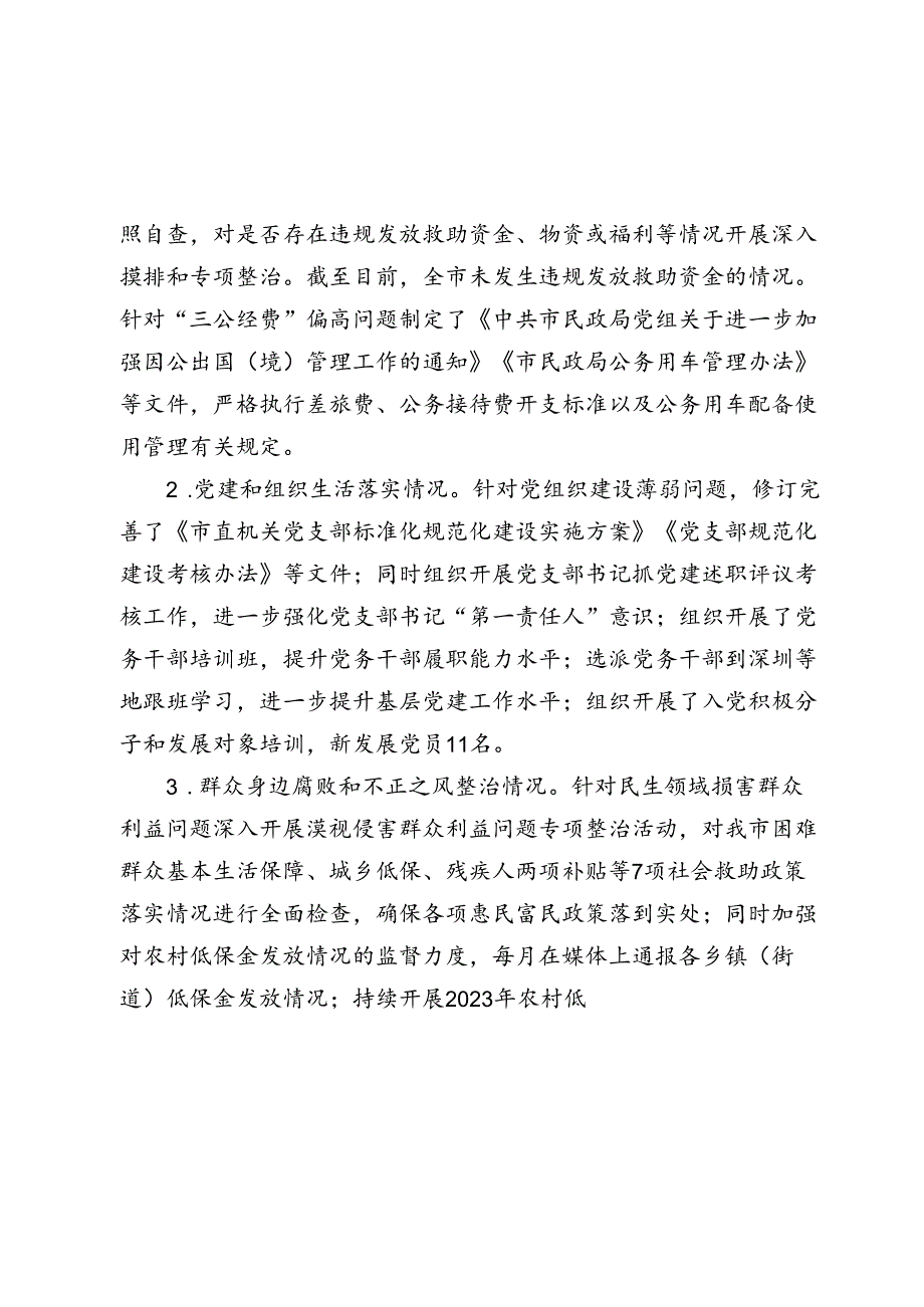 市民政局2024年巡察整改进展情况工作报告(1).docx_第3页