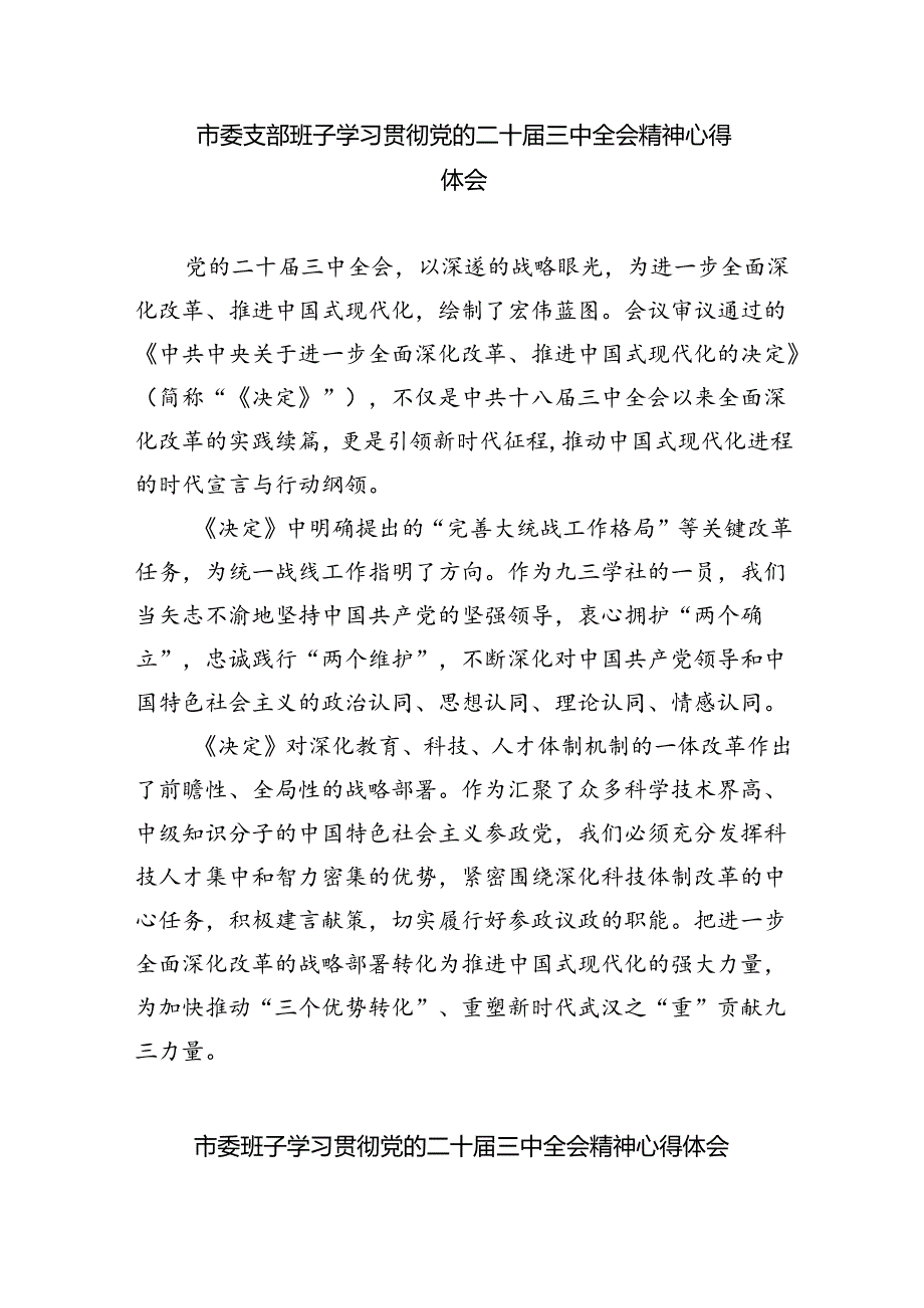 市委会理论学习中心组成员学习中共二十三中全会精神心得体会5篇（最新版）.docx_第2页