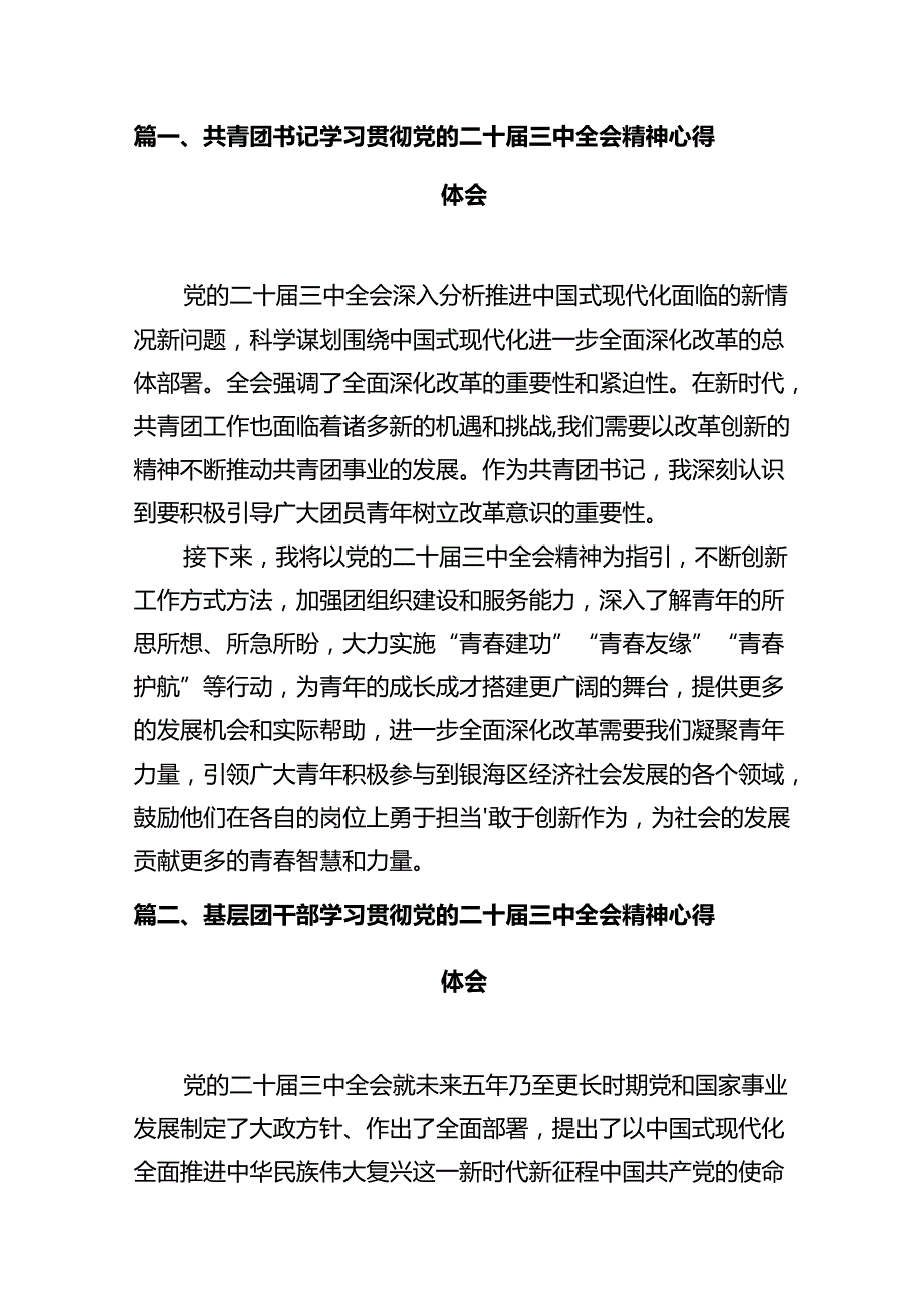 共青团书记学习贯彻党的二十三中全会精神心得体会十篇（精选）.docx_第2页