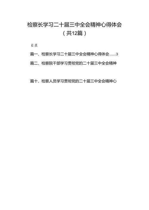 检察长学习二十三中全会精神心得体会12篇（最新版）.docx