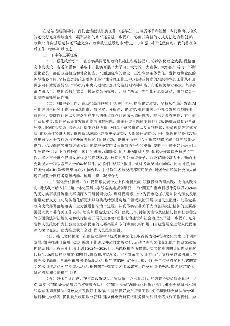 市政协2024年上半年工作报告及下半年工作计划(1).docx_第2页
