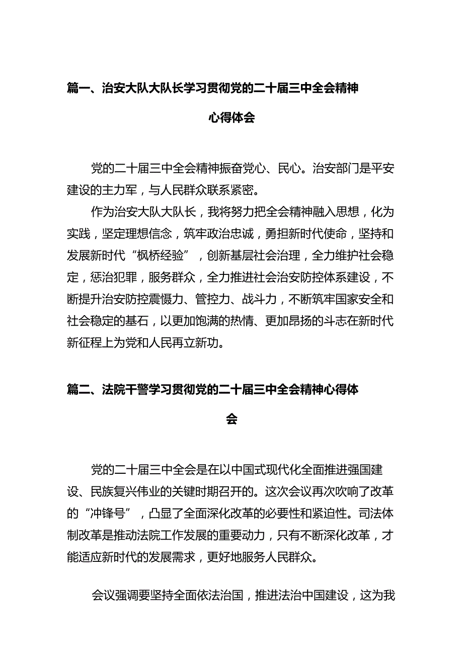 治安大队大队长学习贯彻党的二十三中全会精神心得体会12篇（精选）.docx_第2页
