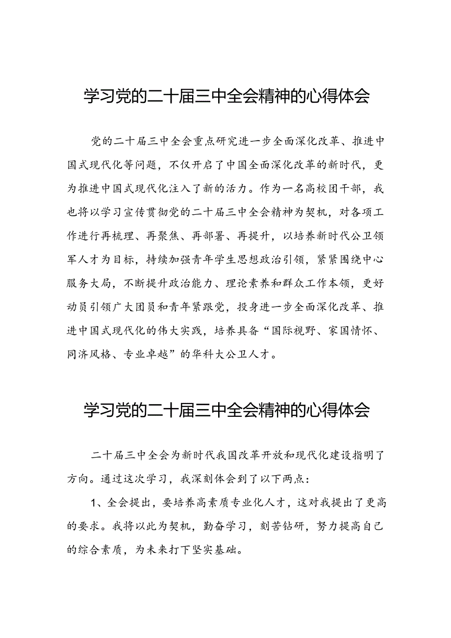 学习贯彻2024年二十三中全会精神心得感悟研讨发言50篇.docx_第1页