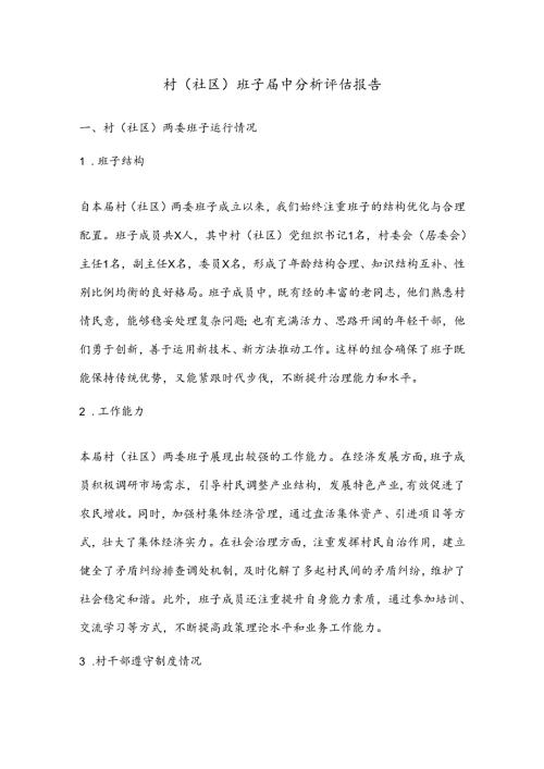 村（社区）班子中分析评估报告(1).docx