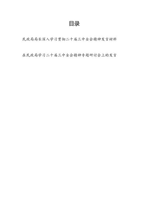 民政局局长深入学习贯彻二十三中全会精神研讨发言材料心得体会和专题研讨会上的发言.docx