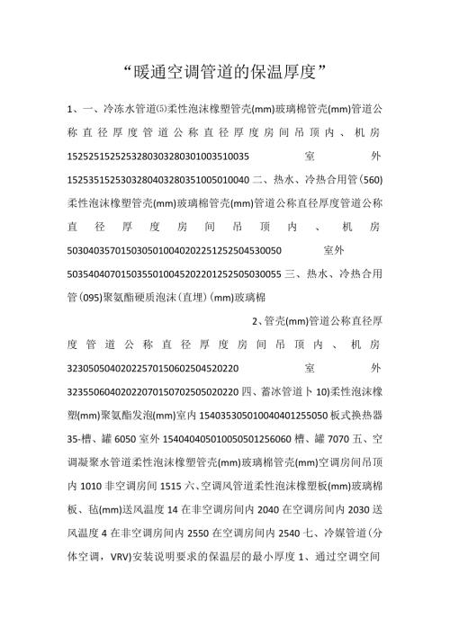暖通空调管道的保温厚度.docx