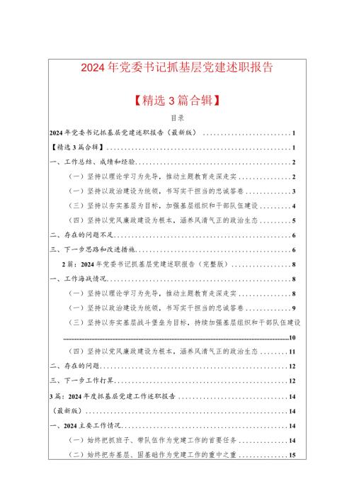 2024年党委书记抓基层党建述职报告（精选）.docx