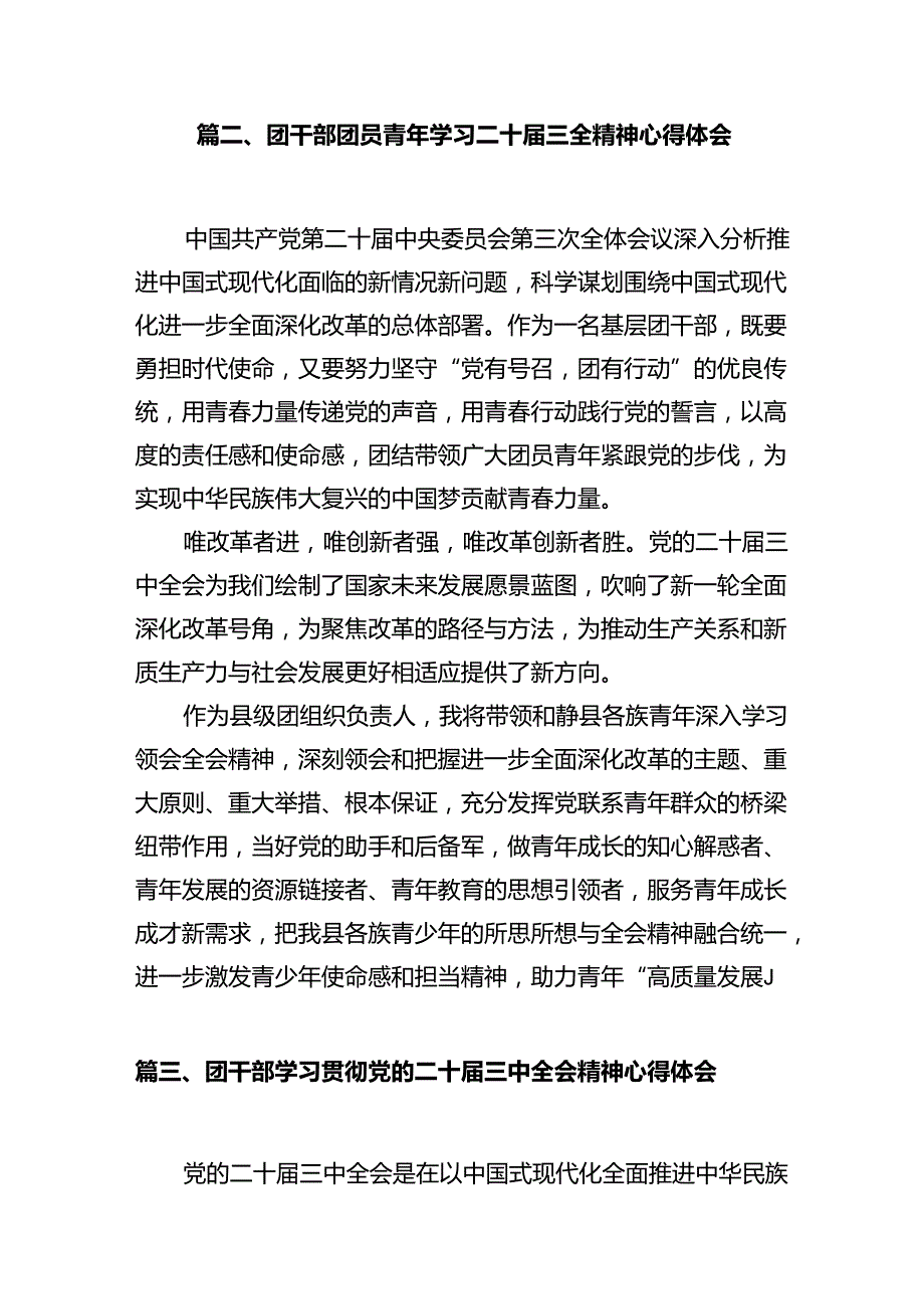 共青团党员干部学习贯彻党的二十三中全会精神心得体会（共10篇）.docx_第2页