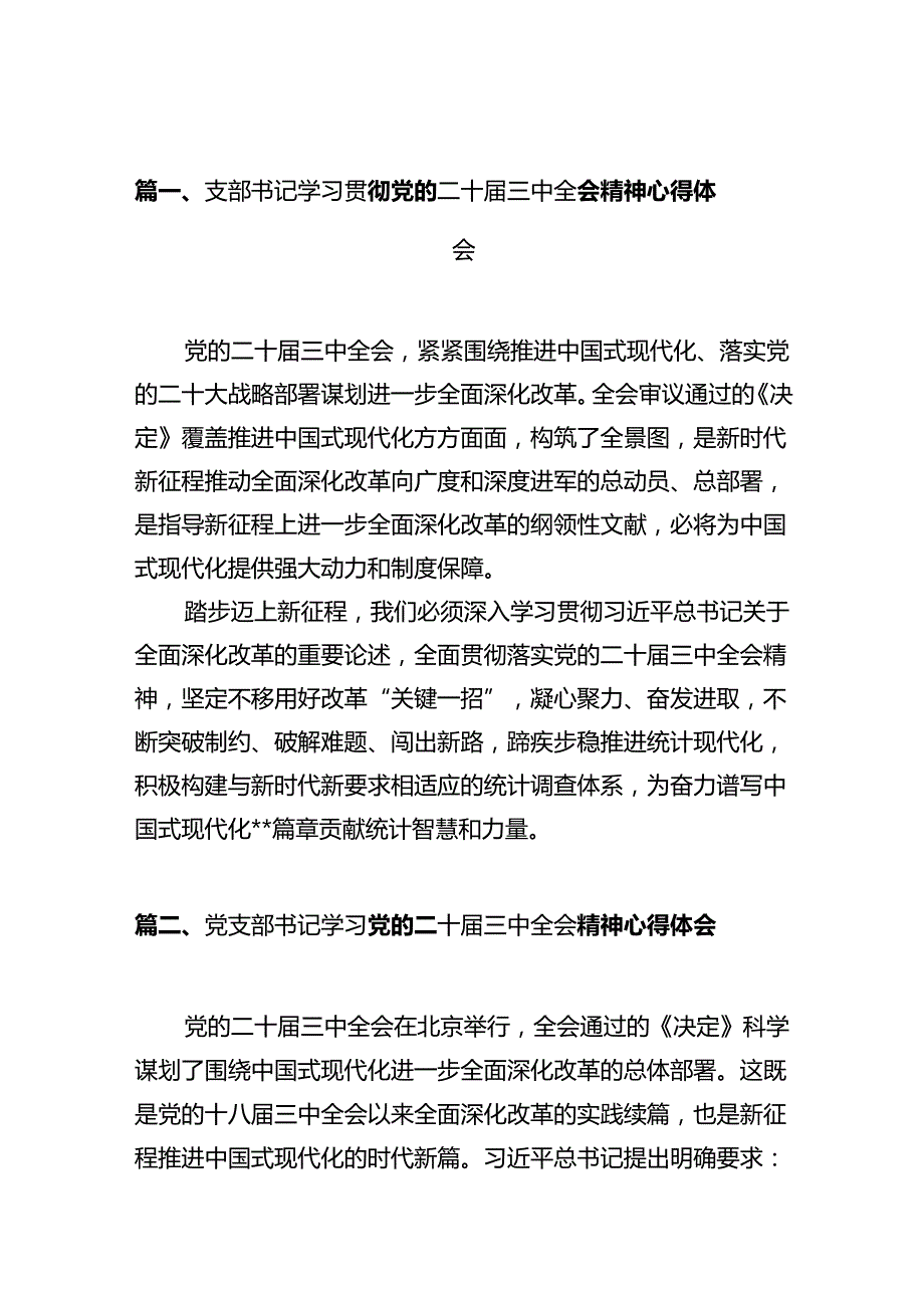 支部书记学习贯彻党的二十三中全会精神心得体会 （汇编10份）.docx_第2页