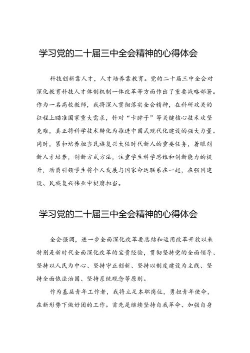 学习党的二十三中全会精神的心得感悟优秀模板二十七篇.docx
