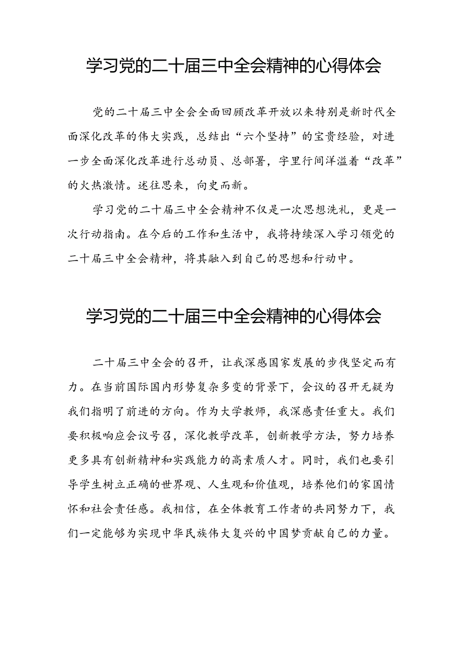 学习党的二十三中全会精神的心得感悟优秀模板二十七篇.docx_第3页