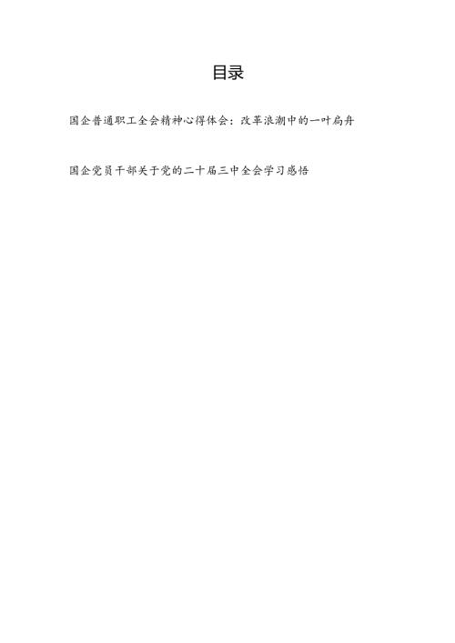 国企普通职工党员干部学习党的二十三中全会心得体会感悟2篇.docx