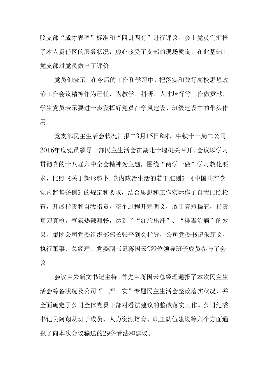 党支部民主生活会情况汇报.docx_第2页