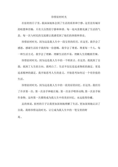 珍惜驻村时光.docx