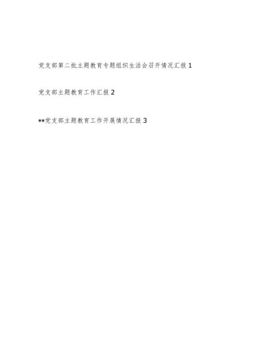 党支部20232024第二批专题组织生活会召开情况工作总结汇报3篇.docx