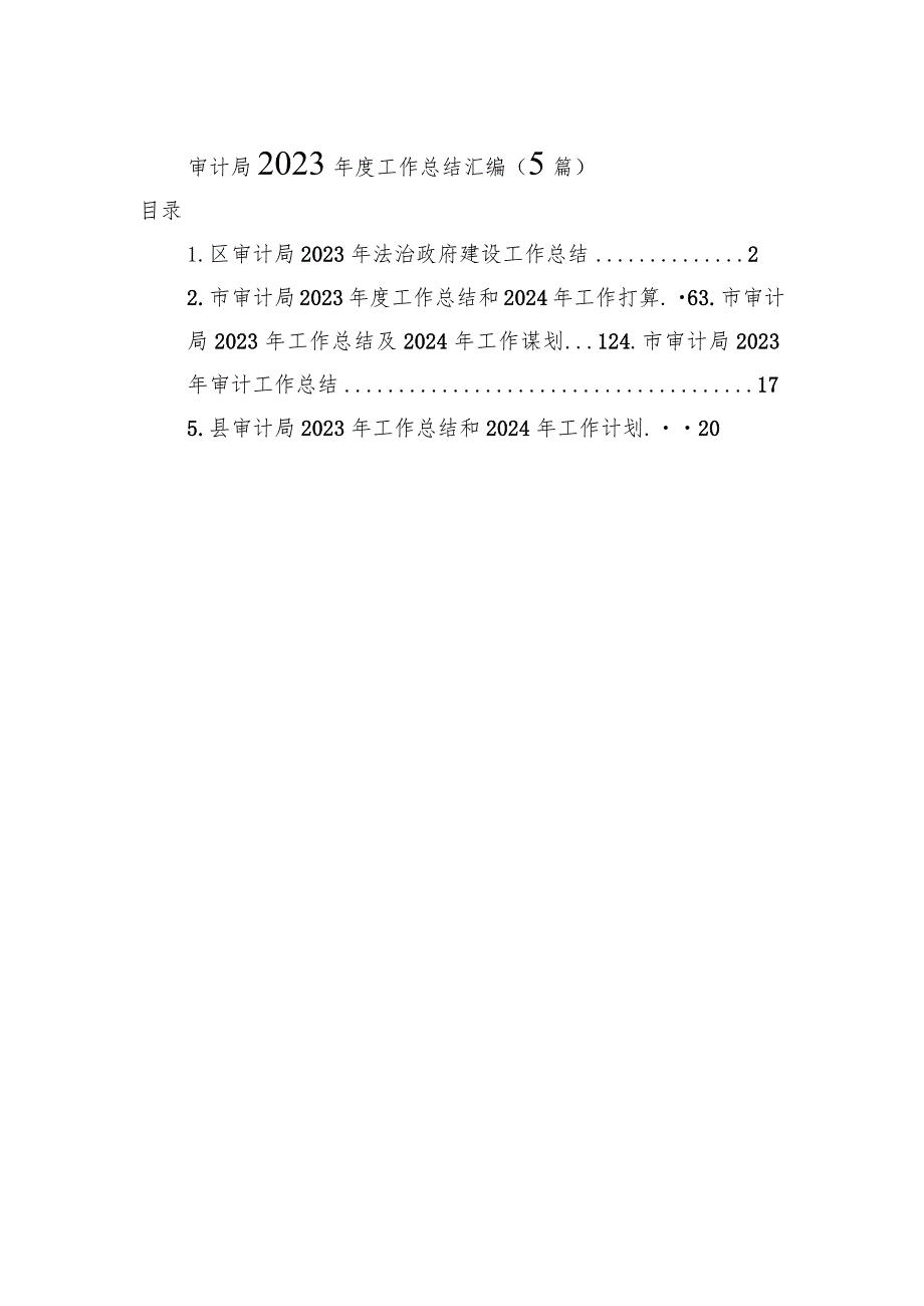 审计局2023工作总结汇编（5篇）.docx_第1页