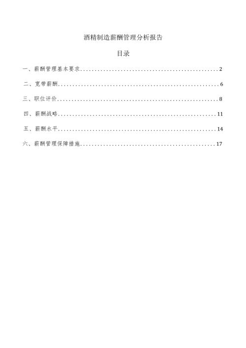 酒精制造薪酬管理分析报告.docx