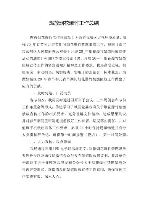 燃放烟花爆竹工作总结.docx