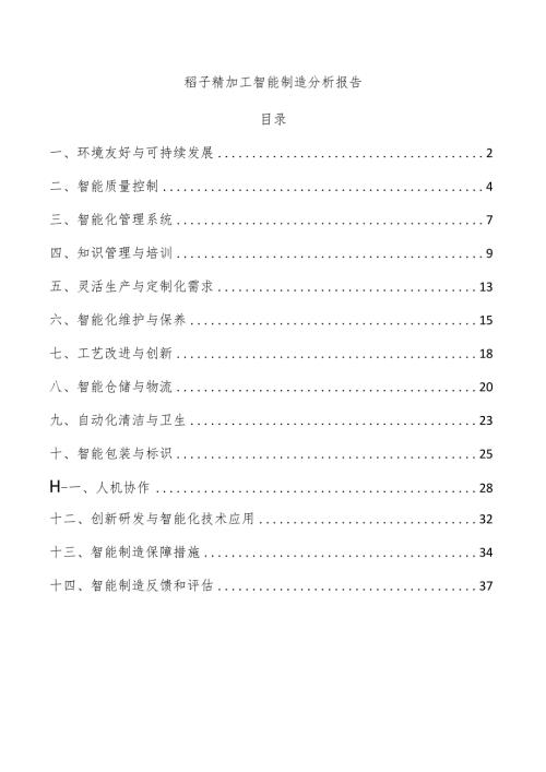 稻子精加工智能制造分析报告(1).docx