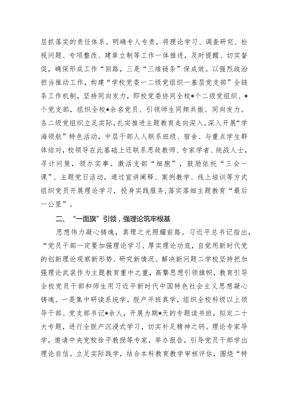 学校关于第二批专题教育进展情况汇报11篇（精选版）.docx_第3页