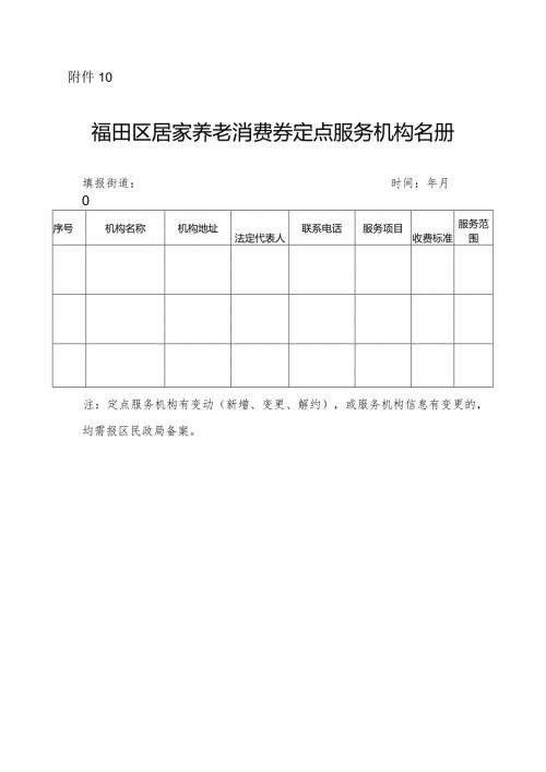 福田区居家养老消费券定点服务机构名册.docx