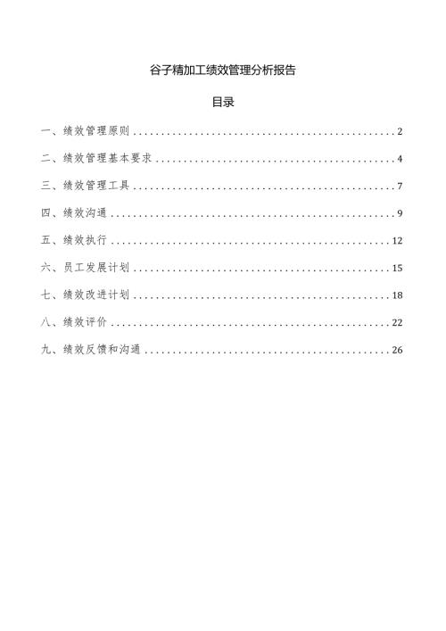 谷子精加工绩效管理分析报告.docx