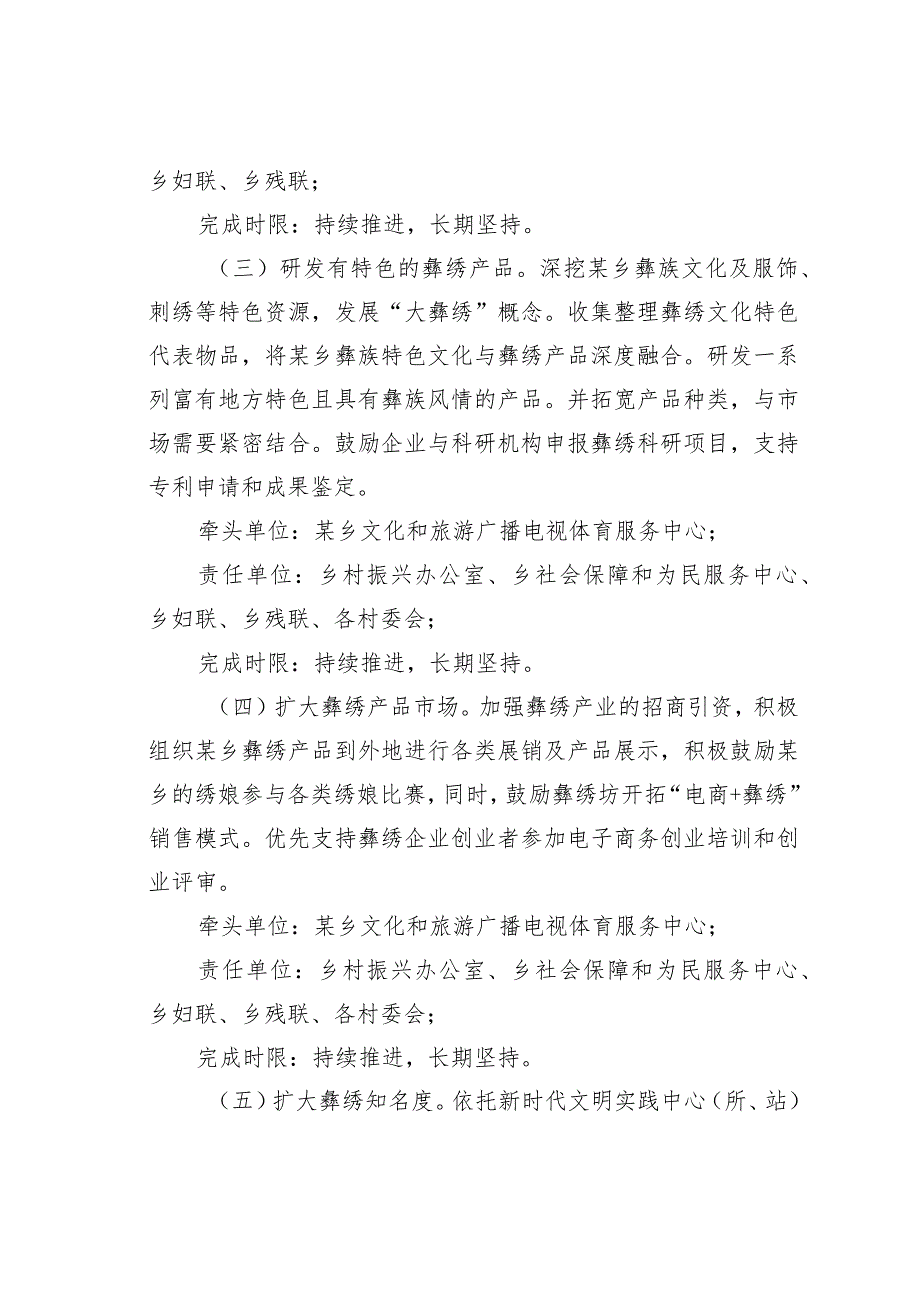 某某乡关于加快推动彝绣特色文化产业高质量发展的实施方案.docx_第3页