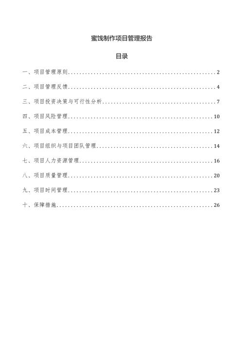 蜜饯制作项目管理报告.docx