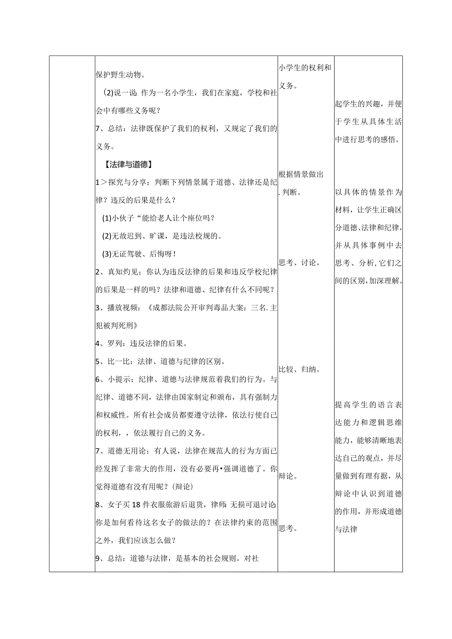 部编版道德与法治感受生活中的法律 第一、二课时教学设计.docx_第2页
