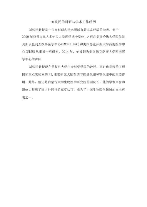 刘铁民的科研与学术工作经历.docx