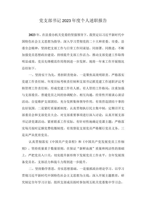 基层党支部书记20232024个人述职报告（5篇）.docx