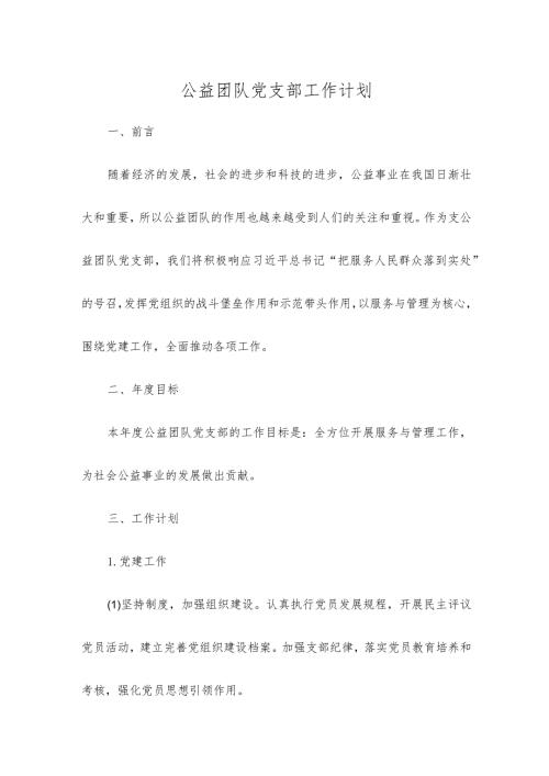 公益团队党支部工作计划.docx