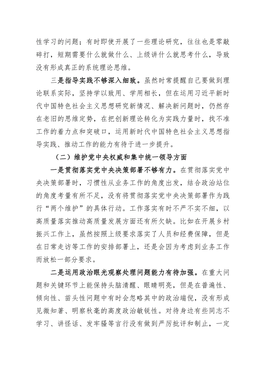副县长、公安局长2024民主生活会发言提纲.docx_第2页