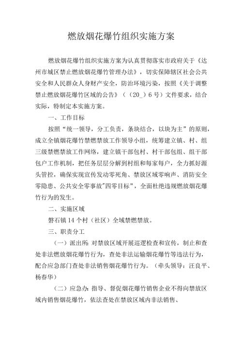 燃放烟花爆竹组织实施方案.docx