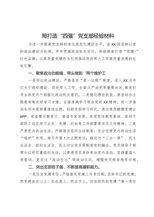 局打造“四强”党支部经验材料.docx