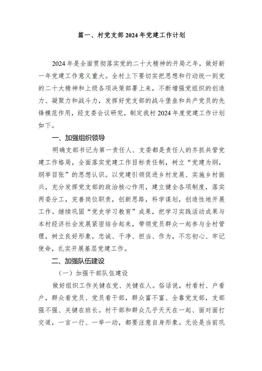 村党支部2024年党建工作计划（共15篇）.docx_第2页