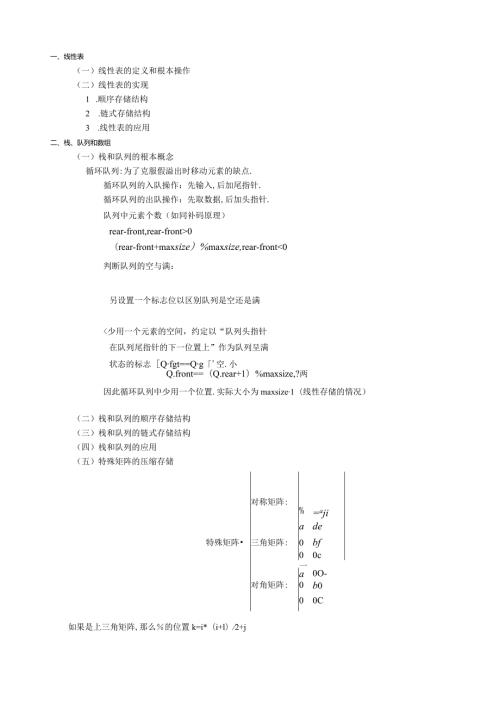 按照大纲的知识点整理数据结构.docx