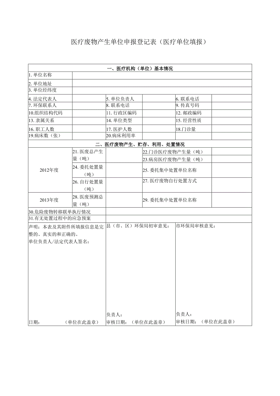危险废物产生企业（单位）登记表、申报表（企业填报）、医疗废物产生单位申报登记表（医疗单位填报）.docx_第3页