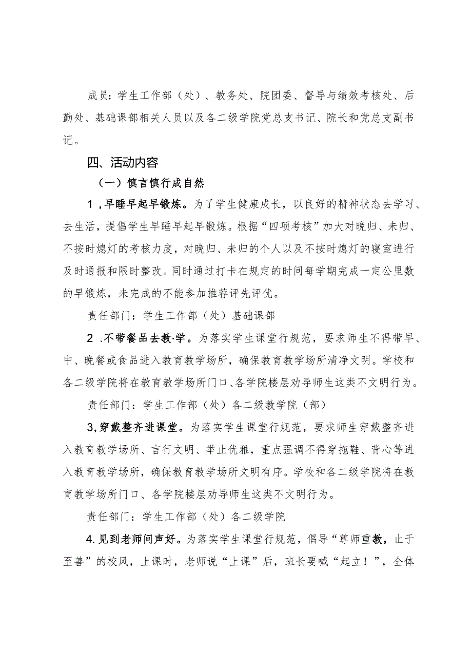职业技术学院大学生文明行为养成教育活动实施方案.docx_第2页