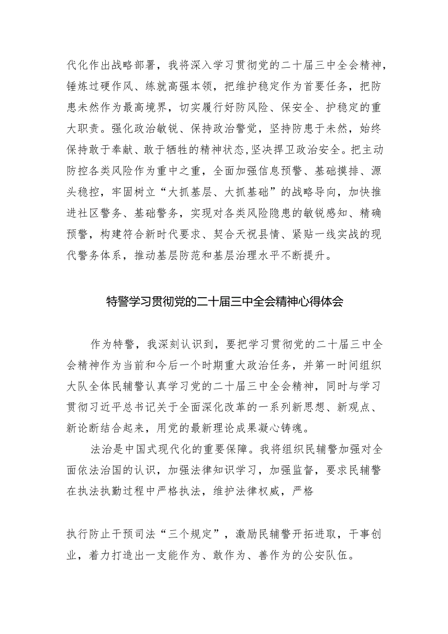 （9篇）基层民警学习贯彻党的二十三中全会精神心得体会专题资料.docx_第3页