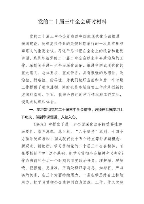党的二十三中全会研讨材料.docx